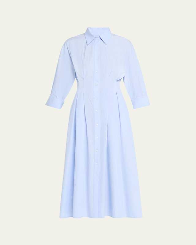 MM Pleated Maxi Shirtdress